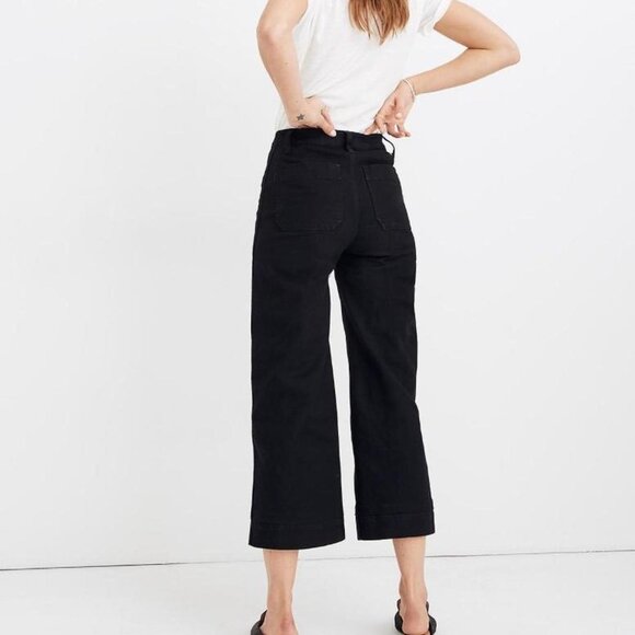 MADEWELL Emmett Wide-Leg Crop Pants in Black 26P - Picture 2 of 5